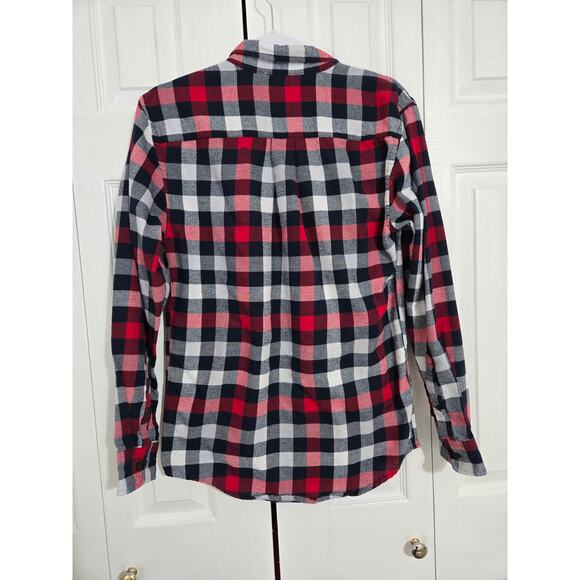 Croft and barrow small men's plaid long sleeve flannel button up shirt - Picture 4 of 9